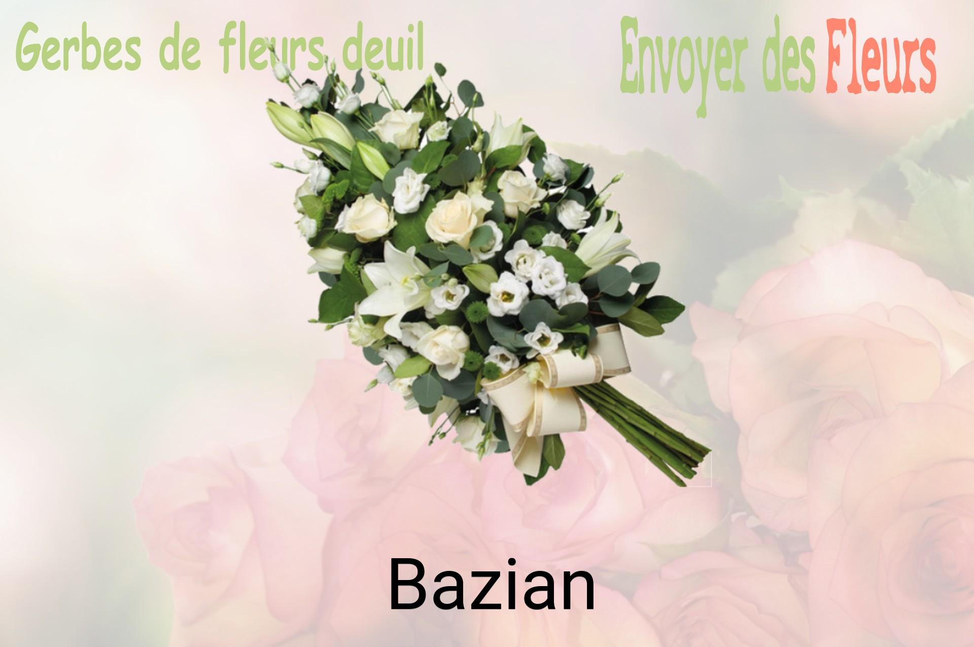 Gerbe de fleurs de deuil livrée à Bazian